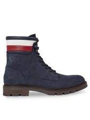 Tommy Hilfiger Trapery Corporate Hilfiger Nubuck Boot FM0FM04801 Niebieski. Niebieskie trapery Tommy Hilfiger, z nubiku, bez zapięcia. Za 979.99 zł.