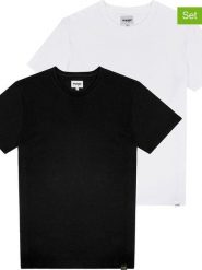 Wrangler Koszulki (2 szt.) w kolorze czarnym i białym rozmiar: XXL. Białe bezrękawniki Wrangler, xxl, bez wzorów, z bawełny, bez kołnierzyka, bez ramiączek. Za 78.99 zł.