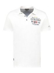 Geographical Norway Koszulka polo "Kapuccino" w kolorze białym rozmiar: M. Białe koszulki polo Geographical Norway, m, bez wzorów, z bawełny, bez kołnierzyka, bez ramiączek. Za 101.70 zł.