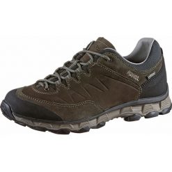 Skórzane buty turystyczne w kolorze ciemnobrązowym. Buty trekkingowe marki Lowa, Hanwag, Merrell & Co. W wyprzedaży za 395.95 zł.