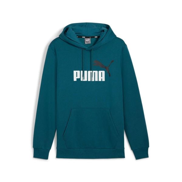 Męska bluza sportowa z kapturem PUMA Essentials+. Zielone bluzy z kapturem Puma, m, bez wzorów, z bawełny, z kapturem. Za 235.00 zł.