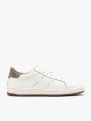 Białe półbuty sportowe na dwukolorowym spodzie. Białe eleganckie półbuty Brawo sp. z o.o., bez wzorów, ze skóry, bez obcasa, bez zapięcia. Za 429.99 zł.