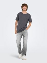 ONLY & SONS Dżinsy - Straight fit - w kolorze szarym rozmiar: W30/L32. Szare jeansy Only & Sons, l. Za 154.95 zł.