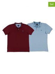 The Time of Bocha Koszulki polo (2 szt.) w kolorze bordowym i błękitnym rozmiar: XXL. Czerwone koszulki polo The Time of Bocha, xxl, bez wzorów, z bawełny, bez kołnierzyka, bez ramiączek. Za 165.99 zł.