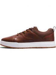 Timberland Skórzane sneakersy "Maple Grove" w kolorze jasnobrązowym rozmiar: 47,5. Brązowe buty sportowe casual Timberland, bez wzorów, bez zapięcia. Za 417.28 zł.