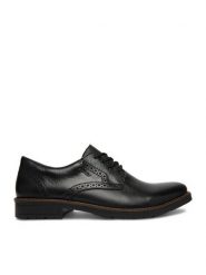 Rieker Półbuty CEO-14642-00 Czarny. Czarne eleganckie półbuty Rieker, bez wzorów, ze skóry, bez obcasa, bez zapięcia. Za 399.99 zł.