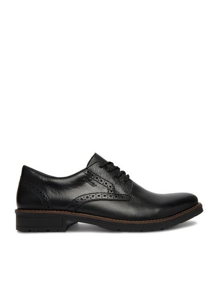 Rieker Półbuty CEO-14642-00 Czarny. Czarne eleganckie półbuty Rieker, bez wzorów, ze skóry, bez obcasa, bez zapięcia. Za 399.99 zł.