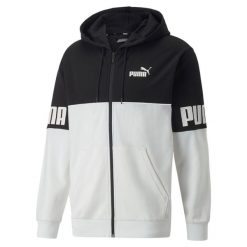 Bluza z kapturem z pełnym zamkiem błyskawicznym Puma Power Colorblock TR. Białe bluzy Puma, xl, bez wzorów, z kapturem. W wyprzedaży za 222.55 zł.