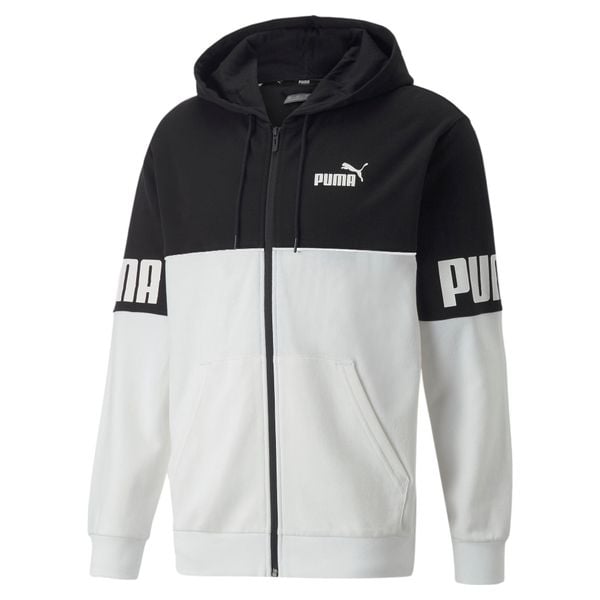 Bluza z kapturem z pełnym zamkiem błyskawicznym Puma Power Colorblock TR. Białe bluzy Puma, xl, bez wzorów, z kapturem. W wyprzedaży za 226.85 zł.