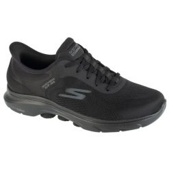 Buty sportowe Sneakersy męskie, Go Walk 7 - Valin. Czarne buty sportowe casual Skechers, bez wzorów, bez zapięcia. Za 429.99 zł.