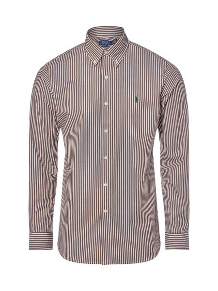 Polo Ralph Lauren Koszula męska Mężczyźni Regular Fit Bawełna brązowy|biały w paski, S. Białe koszule Polo Ralph Lauren, m, bez wzorów, z bawełny, bez kołnierzyka, bez ramiączek. Za 659.95 zł.