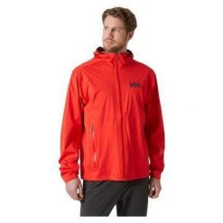 Kurtka przeciwdeszczowa męska Helly Hansen Momentum 3L Stretch Jacket. Czerwone kurtki przeciwdeszczowe Helly Hansen, l, bez wzorów, bez kaptura. Za 770.99 zł.