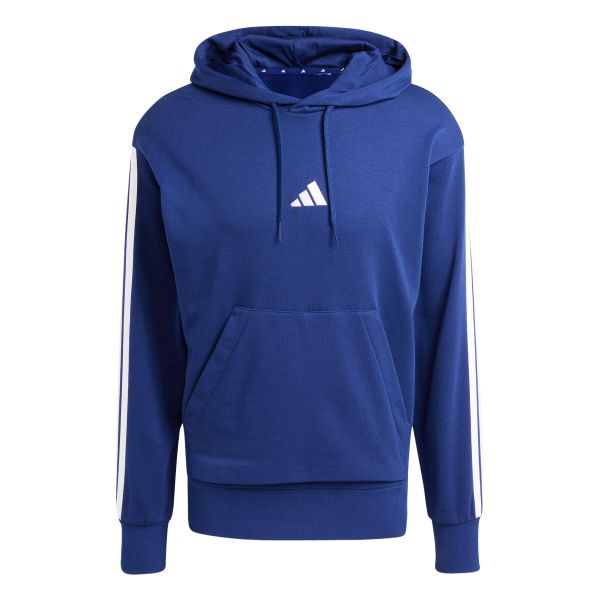 Bluza z kapturem adidas Essentials 3-Stripes French Terry. Niebieskie bluzy z kapturem Adidas, m, bez wzorów, z bawełny, z kapturem. Za 215.99 zł.