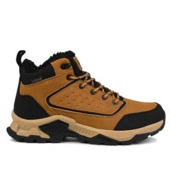 Buty męskie trekkingowe ocieplane DK VIRAL. Brązowe buty trekkingowe DK, na zimę, bez wzorów, bez zapięcia. W wyprzedaży za 189.00 zł.