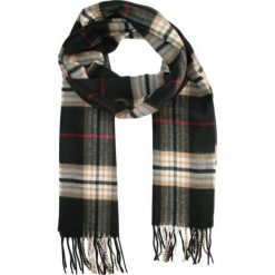 Szalik w Kratkę, Czarno-Beżowy z Frędzlami, Cashmink Miękki, Męski -V.Fraas. Brązowe szaliki V. Fraas, bez wzorów, z materiału. Za 59.00 zł.