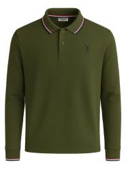 U.S. Polo Assn. Koszulka polo w kolorze ciemnozielonym rozmiar: XL. Zielone koszulki polo U.S. Polo Assn., s, bez wzorów, z bawełny, bez kołnierzyka, bez ramiączek. Za 201.08 zł.