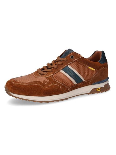 Camel Active Skórzane sneakersy w kolorze jasnobrązowo-granatowym rozmiar: 43. Brązowe buty sportowe casual Camel Active, bez wzorów, z materiału, bez zapięcia. Za 214.19 zł.