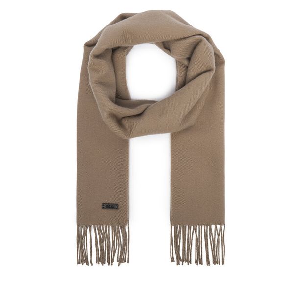Szalik BOSS. Brązowe szaliki Boss, bez wzorów. Za 349.99 zł.