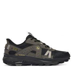 Trekkingi Skechers. Czarne buty trekkingowe Skechers, bez wzorów, bez zapięcia. Za 519.99 zł.