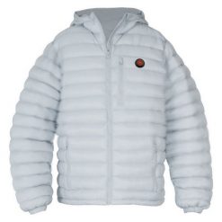 Kurtka Glovii Ogrzewana kurtka męska, XL, jasnoszara. Szare kurtki Glovii, na zimę, l, bez wzorów, z materiału, bez kaptura. Za 799.00 zł.