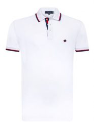 SIR RAYMOND TAILOR Koszulka polo "Amsterdam" w kolorze białym rozmiar: L. Białe koszulki polo sportowe Sir Raymond Tailor, l, bez wzorów, z bawełny, bez kołnierzyka, bez ramiączek. Za 144.58 zł.