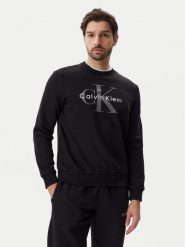 Calvin Klein Jeans Bluza LV040BM801 Czarny Regular Fit. Czarne bluzy Calvin Klein Jeans, m, bez wzorów, z bawełny, bez kaptura. Za 189.99 zł.