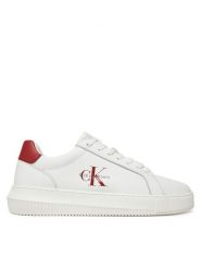 Calvin Klein Jeans Sneakersy Chunky Cupsole Monologo YM0YM01317 Biały. Białe buty sportowe casual Calvin Klein Jeans, bez wzorów, z jeansu, bez zapięcia. Za 569.99 zł.