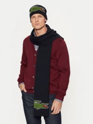Lacoste Zestaw Szalik i Czapka RB1515-00 Granatowy. Niebieskie czapki zimowe LACOSTE, bez wzorów, z materiału. Za 429.99 zł.