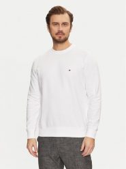 Tommy Hilfiger Bluza Essential MW0MW37237 Biały Regular Fit. Białe bluzy Tommy Hilfiger, m, bez wzorów, z bawełny, bez kaptura. Za 259.99 zł.