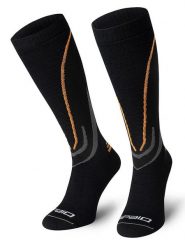 Spaio Podkolanówki narciarskie "Thermo-Evo" w kolorze czarno-pomarańczowym rozmiar: 44-46. Czarne skarpety Spaio, bez wzorów, z wełny. Za 86.99 zł.