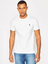 Polo Ralph Lauren T-Shirt 710680785 Biały Custom Slim Fit. Białe koszulki polo Polo Ralph Lauren, m, bez wzorów, z bawełny, bez kołnierzyka, bez ramiączek. Za 269.00 zł.