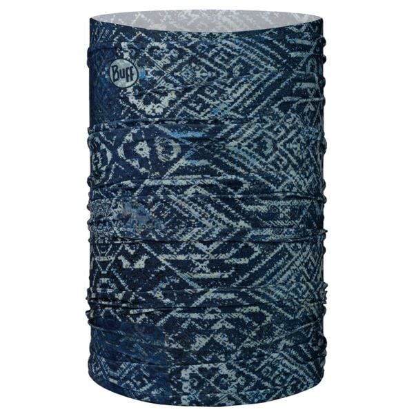 Chusta do biegania unisex Buff Orginal Ecostretch Night Blue ochrona UPF 50. Niebieskie szaliki WALDHAUSEN, bez wzorów. Za 99.99 zł.