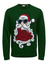 ONLY & SONS Sweter "Xmas" w kolorze zielonym rozmiar: XL. Zielone swetry nierozpinane Only & Sons, xl, bez wzorów, z bawełny, bez kołnierzyka, bez ramiączek. Za 79.59 zł.
