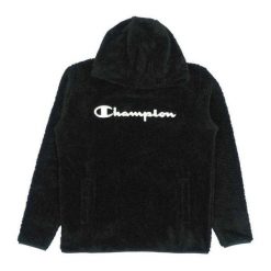 Męska Bluza Polarowa Z Logo. Czarne bluzy z kapturem Champion, m, bez wzorów, z bawełny, z kapturem. Za 390.99 zł.