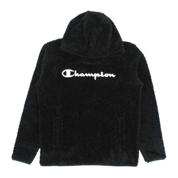 Męska Bluza Polarowa Z Logo. Czarne bluzy z kapturem Champion, m, bez wzorów, z bawełny, z kapturem. Za 391.99 zł.