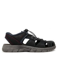 Sandały Josef Seibel. Czarne sandały Josef Seibel, bez zapięcia. Za 309.99 zł.