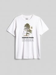 4F T-shirt regular z nadrukiem męski - biały M. Białe t-shirty 4F, l, bez wzorów, z bawełny, bez kołnierzyka, bez ramiączek. Za 79.99 zł.