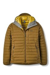 Kurtka trekkingowa puchowa męska Microlight Windstopper Hoody. Czerwone kurtki RAB, na zimę, l, bez wzorów, z gore-texu, bez kaptura. Za 1,509.99 zł.