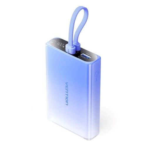 Powerbank Vention 10000 mAh USB-C + Lightning + USB-A 22,5W z wyświetlaczem LED niebieski. Niebieskie powerbanki Vention. Za 135.99 zł.