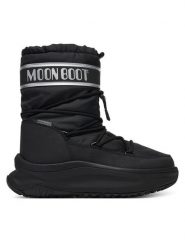 Moon Boot Śniegowce 80D2490010 Czarny. Czarne śniegowce Moon Boot, ze skóry, bez zapięcia. Za 899.99 zł.