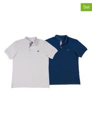 The Time of Bocha Koszulki polo (2 szt.) w kolorze granatowym i białym rozmiar: S. Białe koszulki polo The Time of Bocha, s, bez wzorów, z bawełny, bez kołnierzyka, bez ramiączek. Za 165.99 zł.