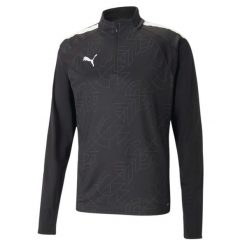 Sweatshirt 1/4 zip Puma teamLIGA Graphic. Czarne bluzy Puma, bez wzorów, bez kaptura. W wyprzedaży za 179.30 zł.