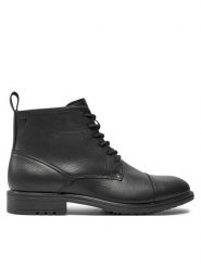 Jack&Jones Trzewiki 12257973 Czarny. Czarne botki sznurowane Jack&Jones, bez wzorów, ze skóry, bez obcasa, bez zapięcia. Za 379.99 zł.