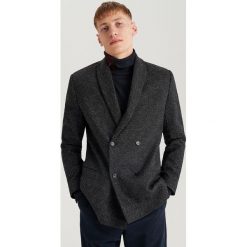 Tweedowa marynarka z wełną ReDesign - Granatowy. Marynarki marki Reserved. Za 399.99 zł.