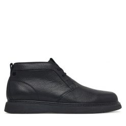 Półbuty Tommy Hilfiger. Czarne eleganckie półbuty Tommy Hilfiger, bez wzorów, bez obcasa, bez zapięcia. Za 649.99 zł.