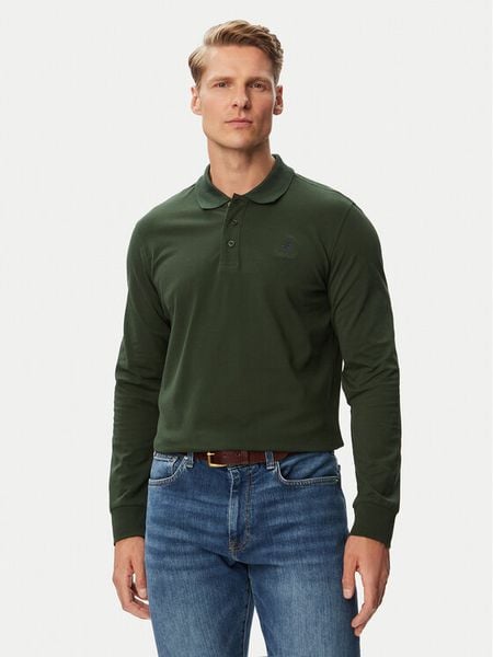 Beverly Hills Polo Club Polo P-SS26M-P424125BTGR Zielony ciemny Regular Fit. Zielone koszulki polo Beverly Hills Polo Club, m, bez wzorów, z bawełny, bez kołnierzyka, bez ramiączek. Za 299.99 zł.