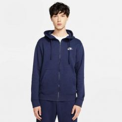 Bluza z kapturem Nike Sportswear Club Fleece, Mężczyźni. Niebieskie bluzy Nike, l, bez wzorów, z bawełny, z kapturem. Za 299.99 zł.