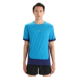 Koszulka Termoaktywna Męska Icebreaker ZoneKnit SS Tee. Niebieskie bielizna termoaktywna Icebreaker, m, bez wzorów, bez ramiączek. Za 169.99 zł.