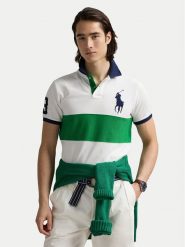 Polo Ralph Lauren Polo 710969619001 Biały Custom Slim Fit. Białe koszulki polo Polo Ralph Lauren, m, bez wzorów, z bawełny, bez kołnierzyka, bez ramiączek. Za 679.99 zł.