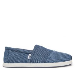 Półbuty Toms. Niebieskie eleganckie półbuty Toms, bez wzorów, bez obcasa, bez zapięcia. Za 179.99 zł.